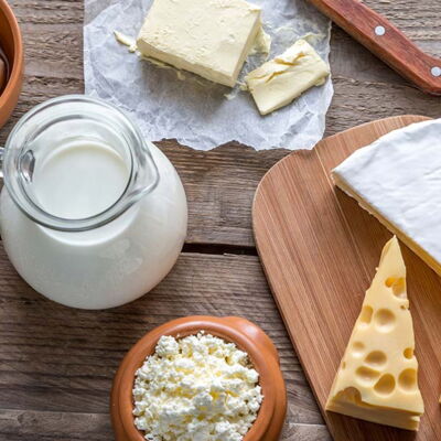 variety of high-fat dairy products
